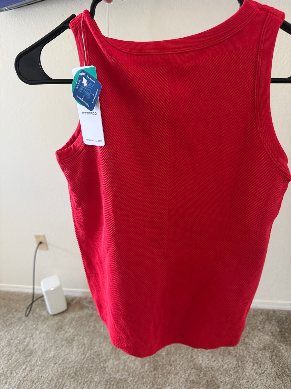 Women’s Red Ribbed Tank Top red - Picture 2 of 4
